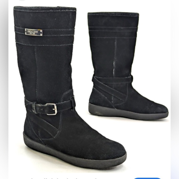 Coach Tallula Black Suede Winter Boots - Picture 1 of 9